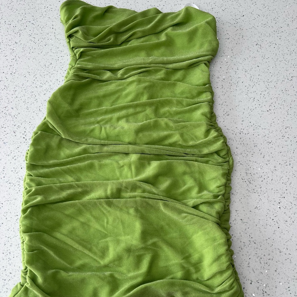 SHEIN Bae Green Ruched Dress mini bodycon dress size medium